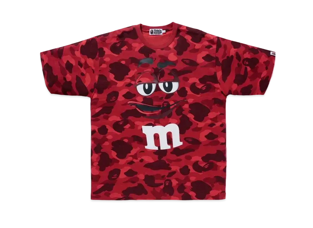 A BATHING APE / M&M’STM COLOR CAMO RELAXED TEE MENS "Red"