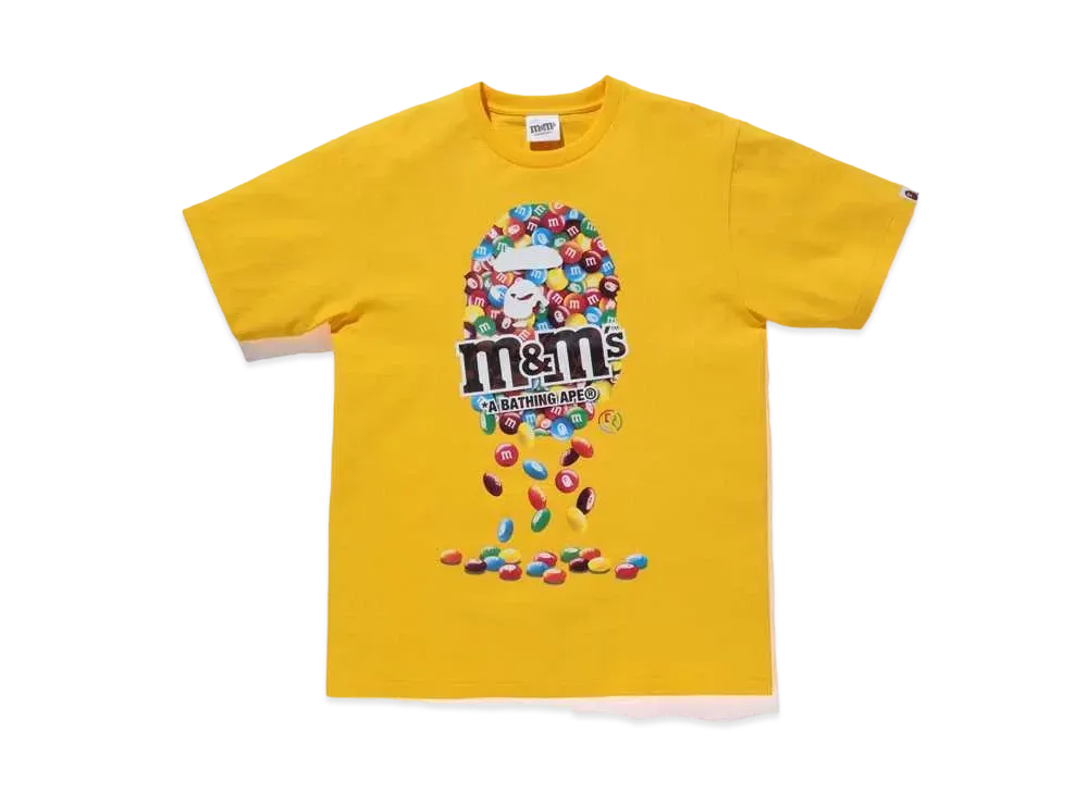 A BATHING APE / M&M’STM APE HEAD TEE MENS "Yellow"