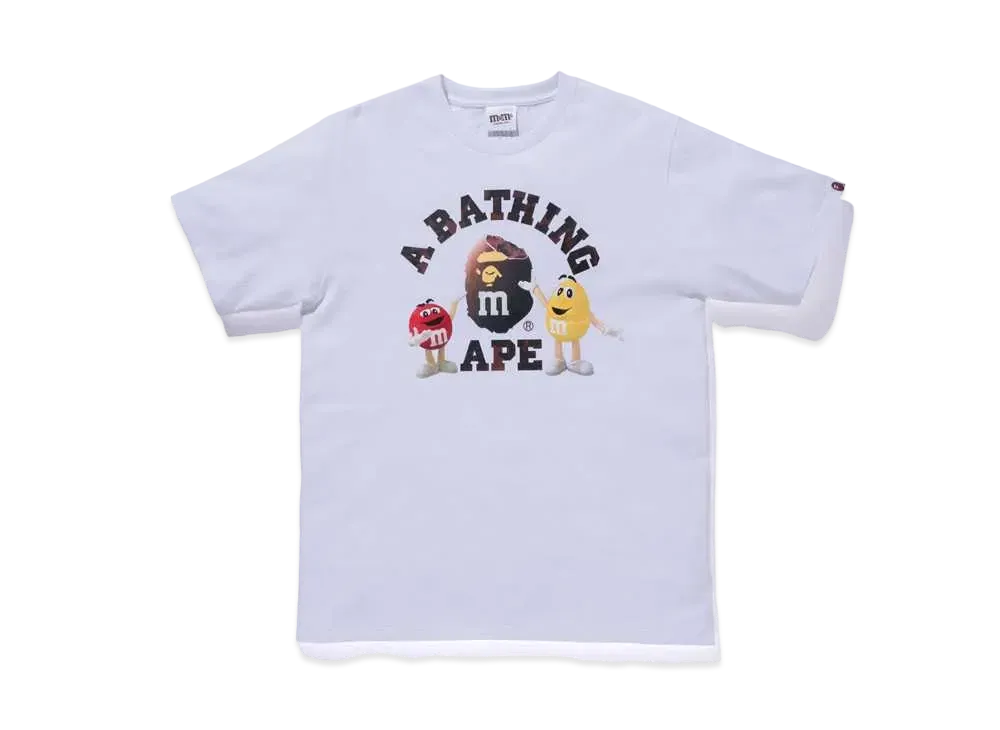 A BATHING APE / M&M’STM COLLEGE TEE MENS "White"