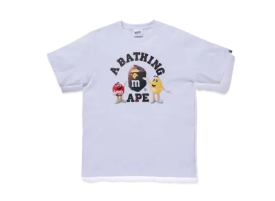 A BATHING APE / M&M’STM COLLEGE TEE MENS "White"