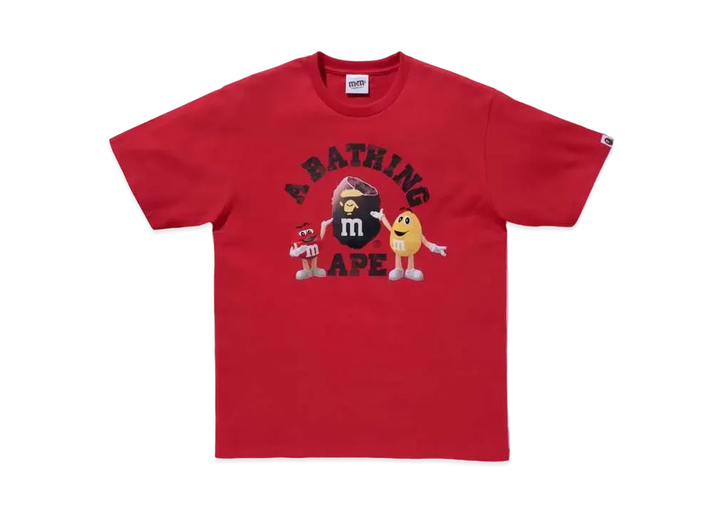 A BATHING APE / M&M’STM COLLEGE TEE MENS "Red"