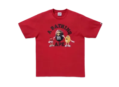 A BATHING APE / M&M’STM COLLEGE TEE MENS "Red"