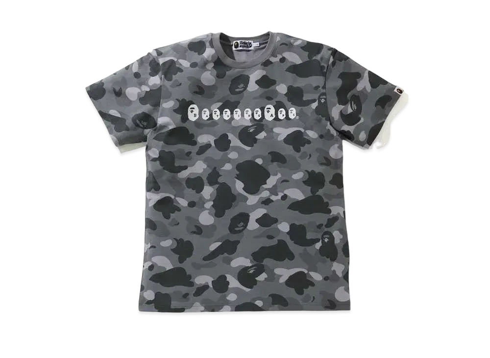 A BATHING APE COLOR CAMO APE HEAD TEE "Grey"