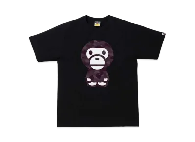 A BATHING APE COLOR CAMO BIG BABY MILO TEE "Black/Burgundy"