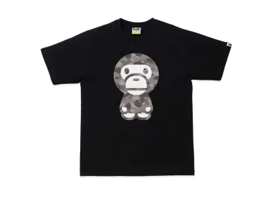 A BATHING APE COLOR CAMO BIG BABY MILO TEE "Black/Grey"