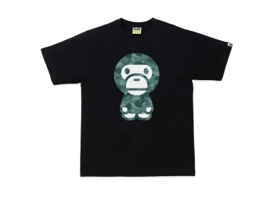 A BATHING APE COLOR CAMO BIG BABY MILO TEE "Black/Green"