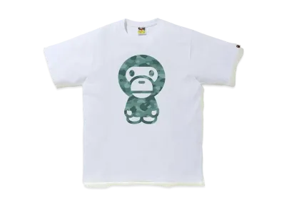 A BATHING APE COLOR CAMO BIG BABY MILO TEE "White/Green"