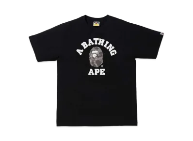 A BATHING APE COLOR CAMO COLLEGE TEE "Black/Grey"