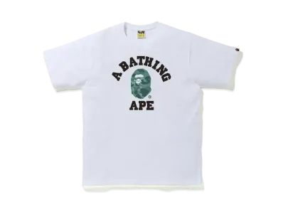 A BATHING APE COLOR CAMO COLLEGE TEE "White/Green"