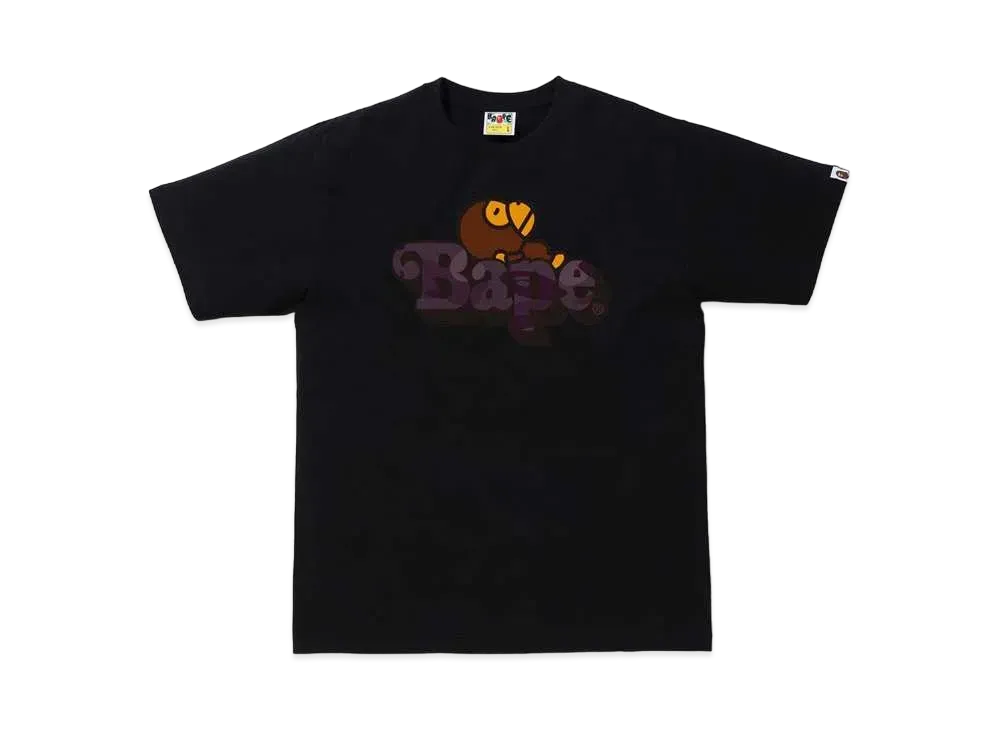 A BATHING APE COLOR CAMO MILO ON BAPE TEE "Black/Burgundy"