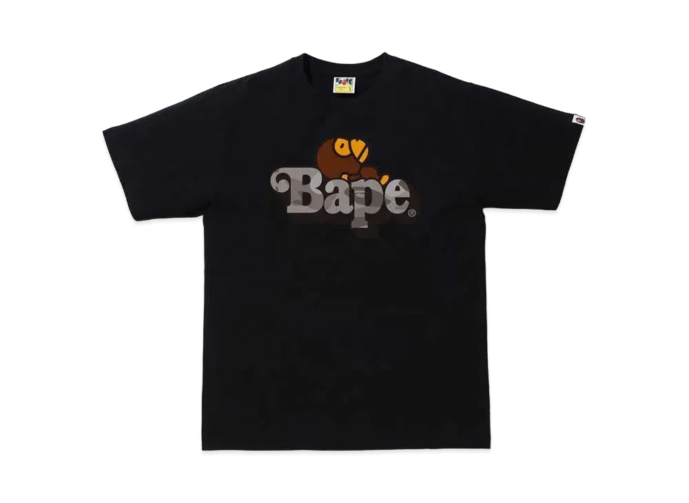 A BATHING APE COLOR CAMO MILO ON BAPE TEE "Black/Grey"