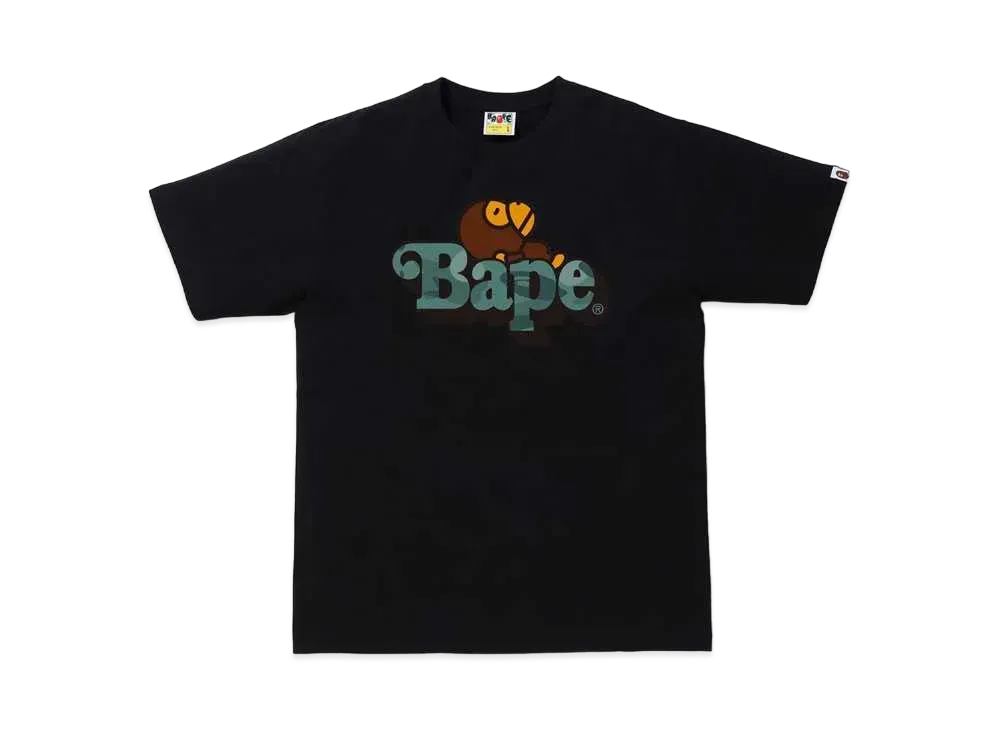 A BATHING APE COLOR CAMO MILO ON BAPE TEE "Black/Green"