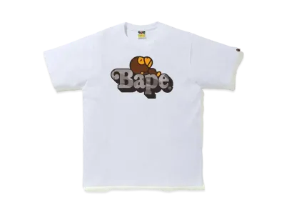 A BATHING APE COLOR CAMO MILO ON BAPE TEE "White/Grey"