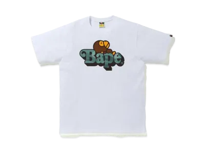 A BATHING APE COLOR CAMO MILO ON BAPE TEE "White/Green"