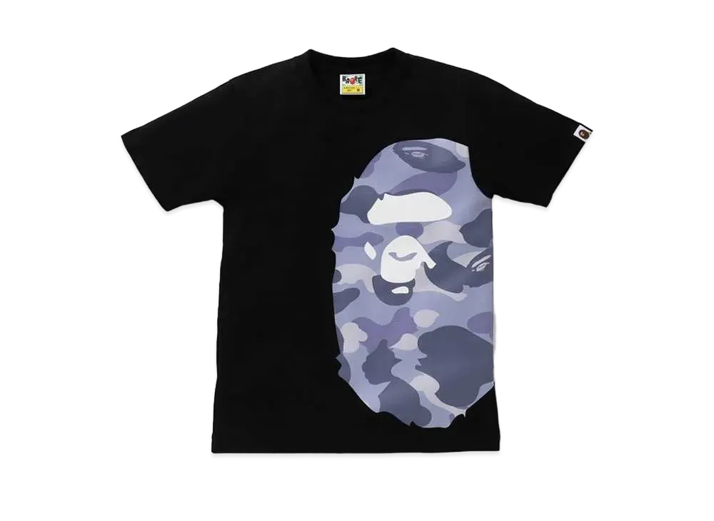 A BATHING APE COLOR CAMO SIDE BIG APE HEAD TEE "Black/Purple"