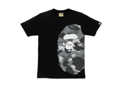A BATHING APE COLOR CAMO SIDE BIG APE HEAD TEE "Black/Grey"
