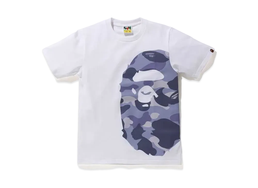 A BATHING APE COLOR CAMO SIDE BIG APE HEAD TEE "White/Purple"