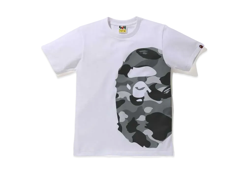 A BATHING APE COLOR CAMO SIDE BIG APE HEAD TEE "White/Grey"
