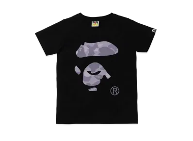 A BATHING APE COLOR CAMO APE FACE TEE "Black/Purple"
