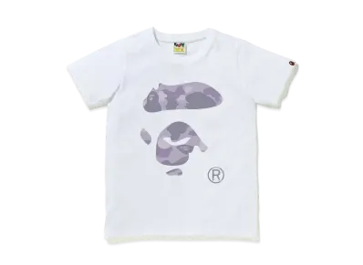 A BATHING APE COLOR CAMO APE FACE TEE "White/Purple"