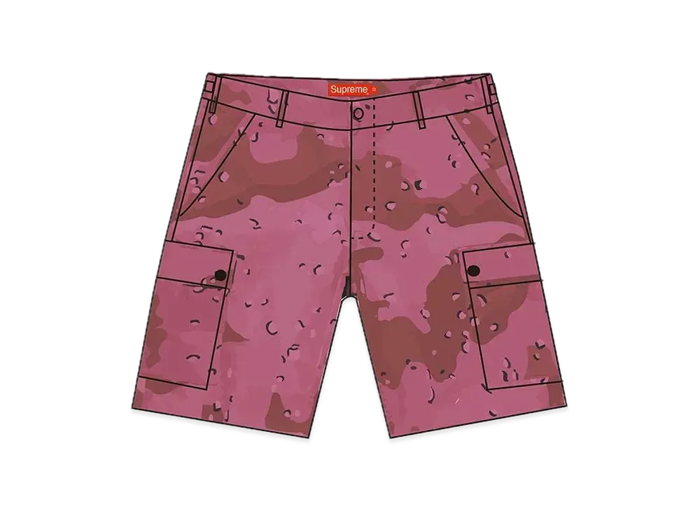 Supreme Overdyed Camo Cargo Short "Pink"