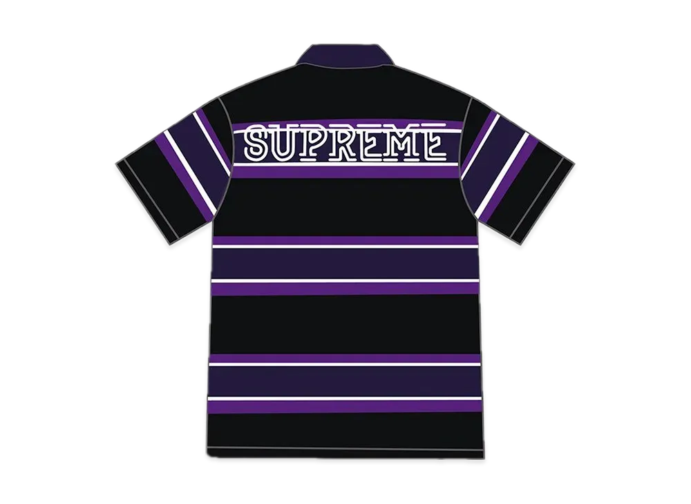 トップス Supreme Stripe Velour Polo 21ss XL Supreme Stripe Velour Polo White
