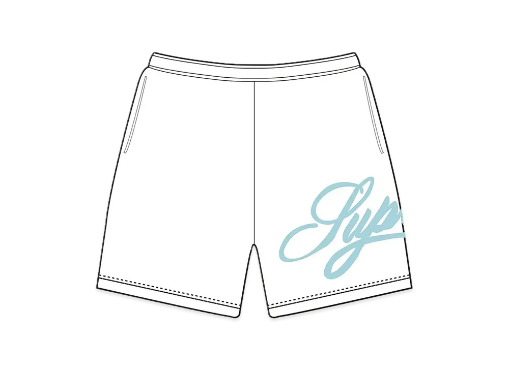 Supreme Mesh Script Water Short "White"