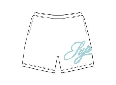Supreme Mesh Script Water Short "White"