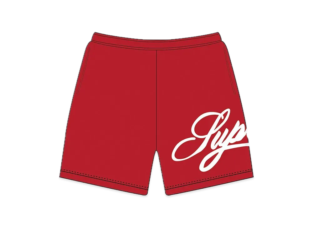 Supreme Mesh Script Water Short "Red"