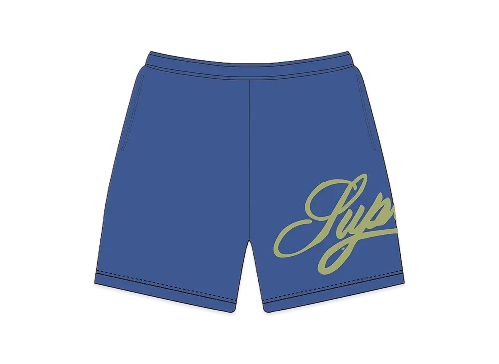 Supreme Mesh Script Water Short "Light Navy"