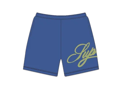 Supreme Mesh Script Water Short "Light Navy"