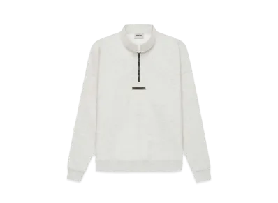 FEAR OF GOD ESSENTIALS Mockneck Half Zip "Light Heather Oatmeal"