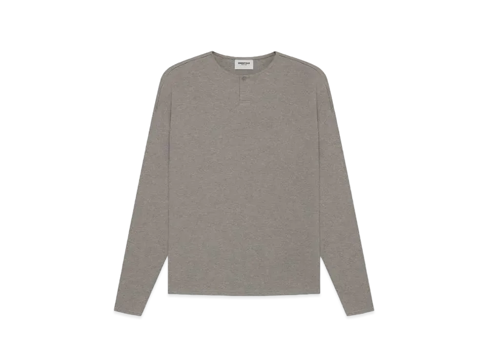 FEAR OF GOD ESSENTIALS Thermal Henley Long Sleeve "Gray Flannel"
