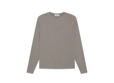 FEAR OF GOD ESSENTIALS Thermal Henley Long Sleeve "Gray Flannel"