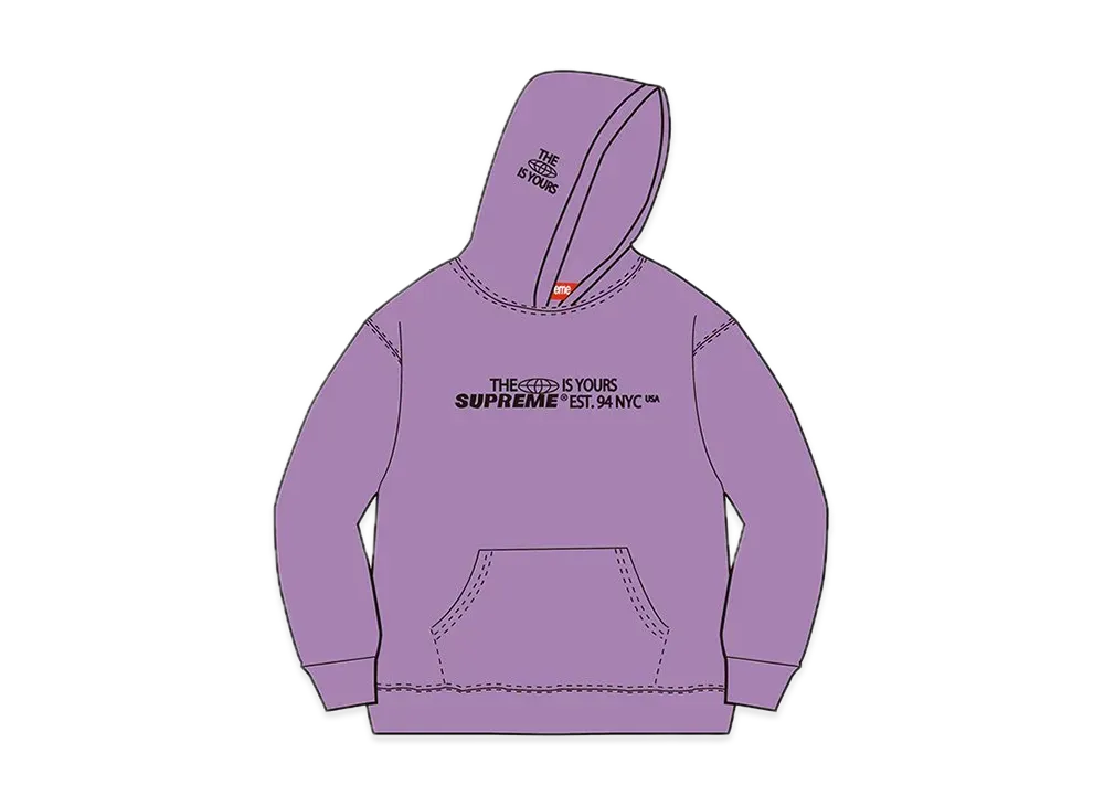 Supreme World Is Yours Hooded Sweatshirt "Violet"