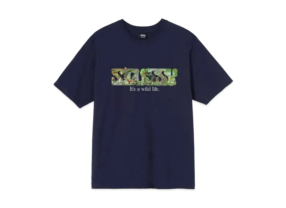 Stussy ITS A WILD LIFE TEE "Navy"
