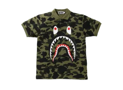 A BATHING APE 1ST CAMO SHARK POLO "Green"