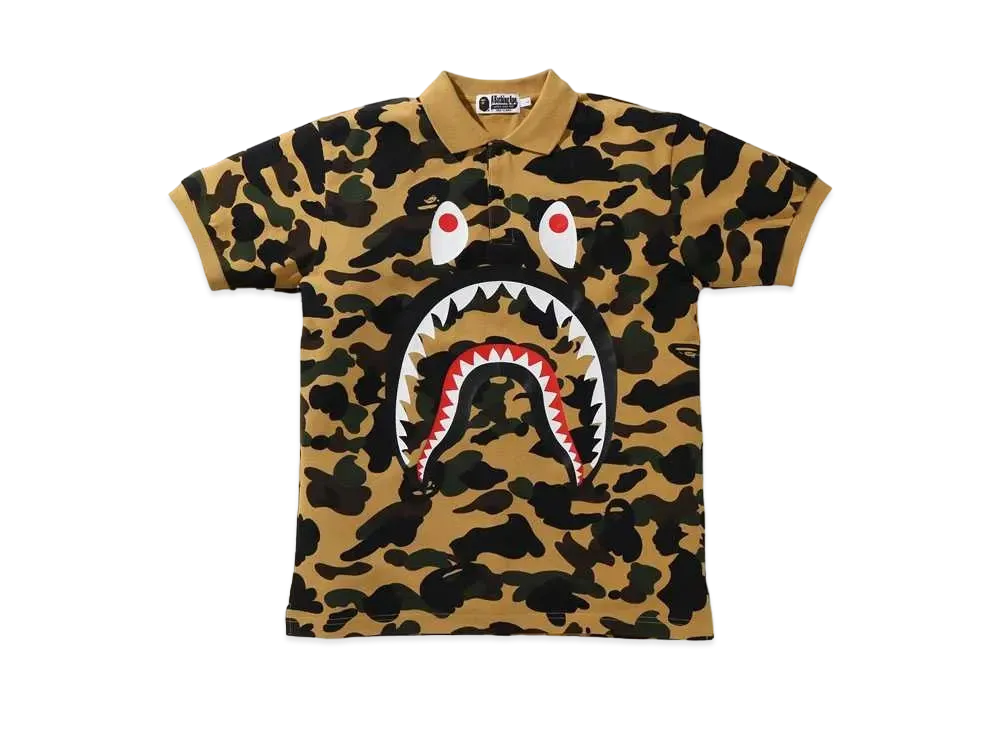 A BATHING APE 1ST CAMO SHARK POLO "Yellow"