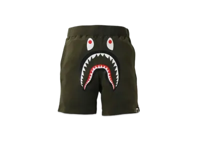 A BATHING APE SHARK SWEAT SHORTS "Olive"