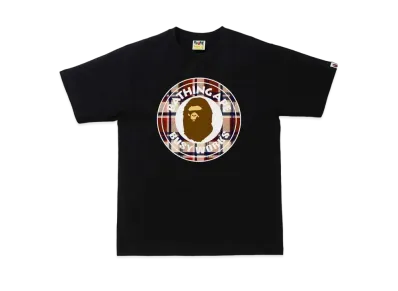 A BATHING APE CHECK BUSY WORKS TEE "Black/Red"