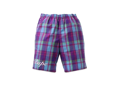 A BATHING APE CHECK SHORTS "Purple"