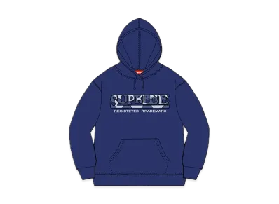 Supreme Denim Logo Hooded Sweatshirt "Washed Navy"
