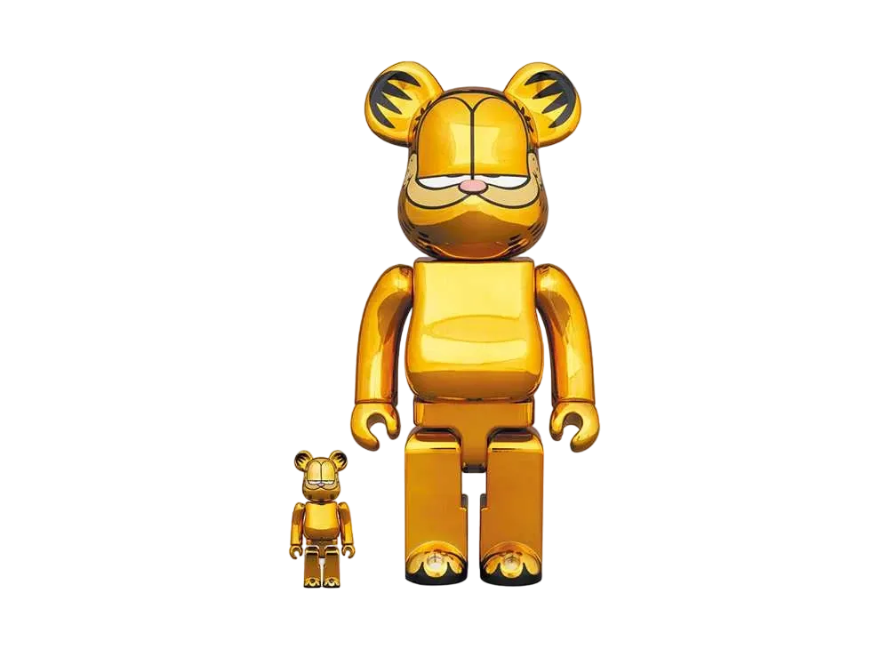 ベアブリック ガーフィールド ゴールド クローム 100％ & 400％の新品