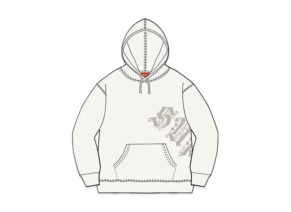 Supreme Old English Wrap Hooded Sweatshirt "White"