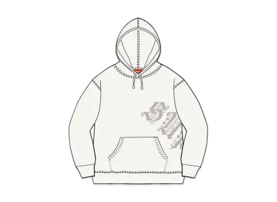Supreme Old English Wrap Hooded Sweatshirt "White"