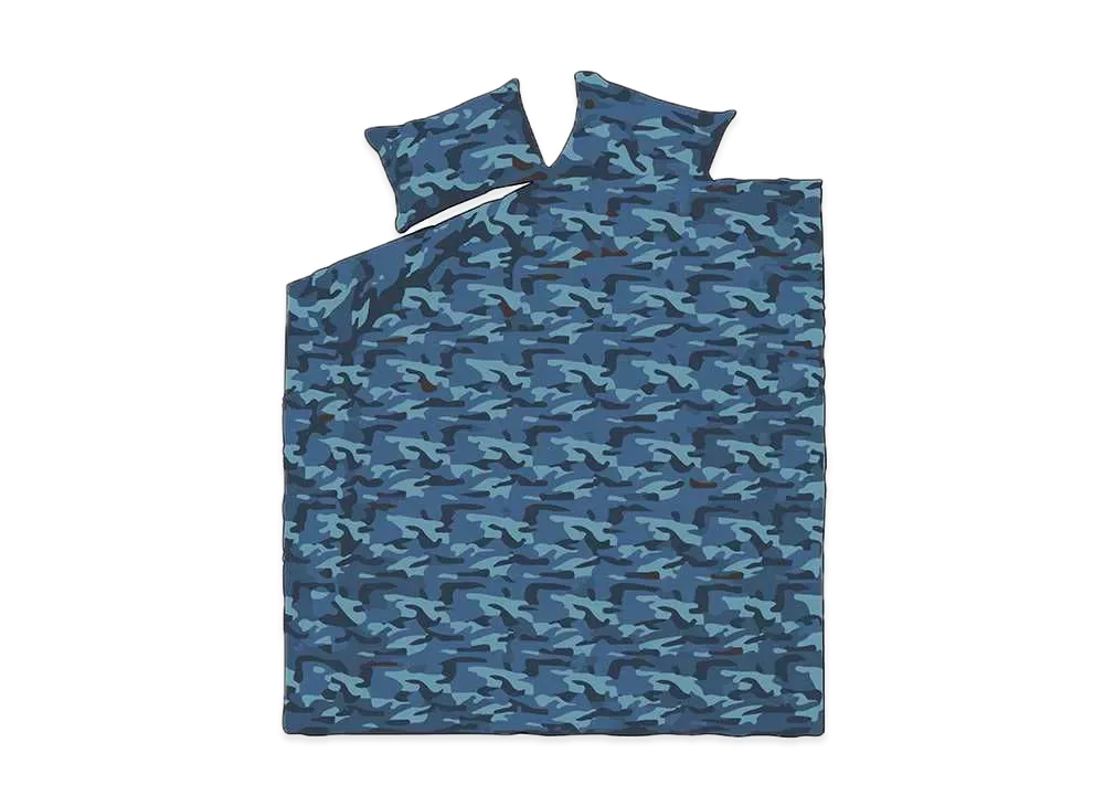 Supreme Logo Camo Duvet + Pillow Set "Blue Camo"
