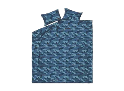 Supreme Logo Camo Duvet + Pillow Set "Blue Camo"