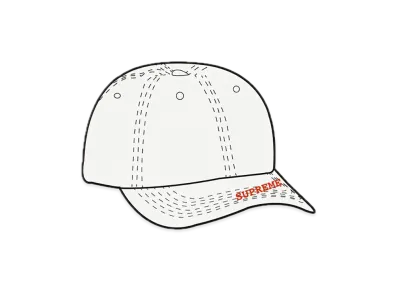 Supreme Visor Logo 6-Panel "White"