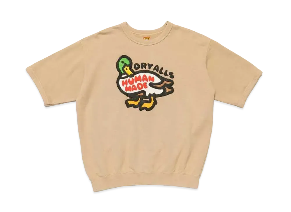 HUMAN MADE SHORT SLEEVE SWEATSHIRT "Tan"
