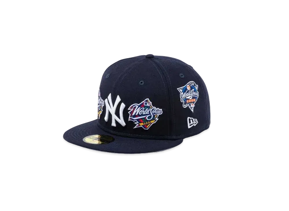 NEW ERA 59Fifty World Champions Newyork Yankees Gray Under Visor "Navy"